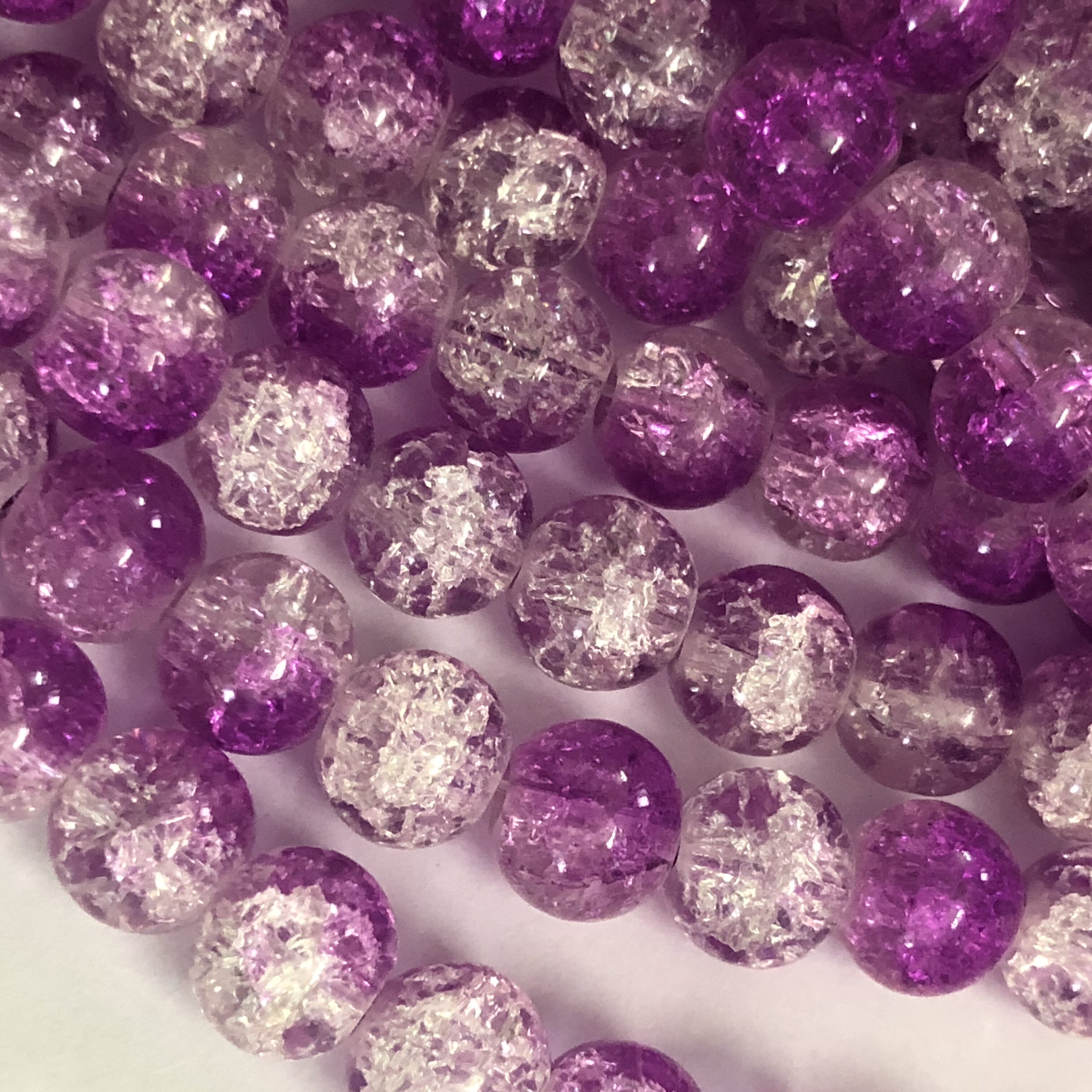 Colour+white Crackle (25pc (Pack) - VioletWhite