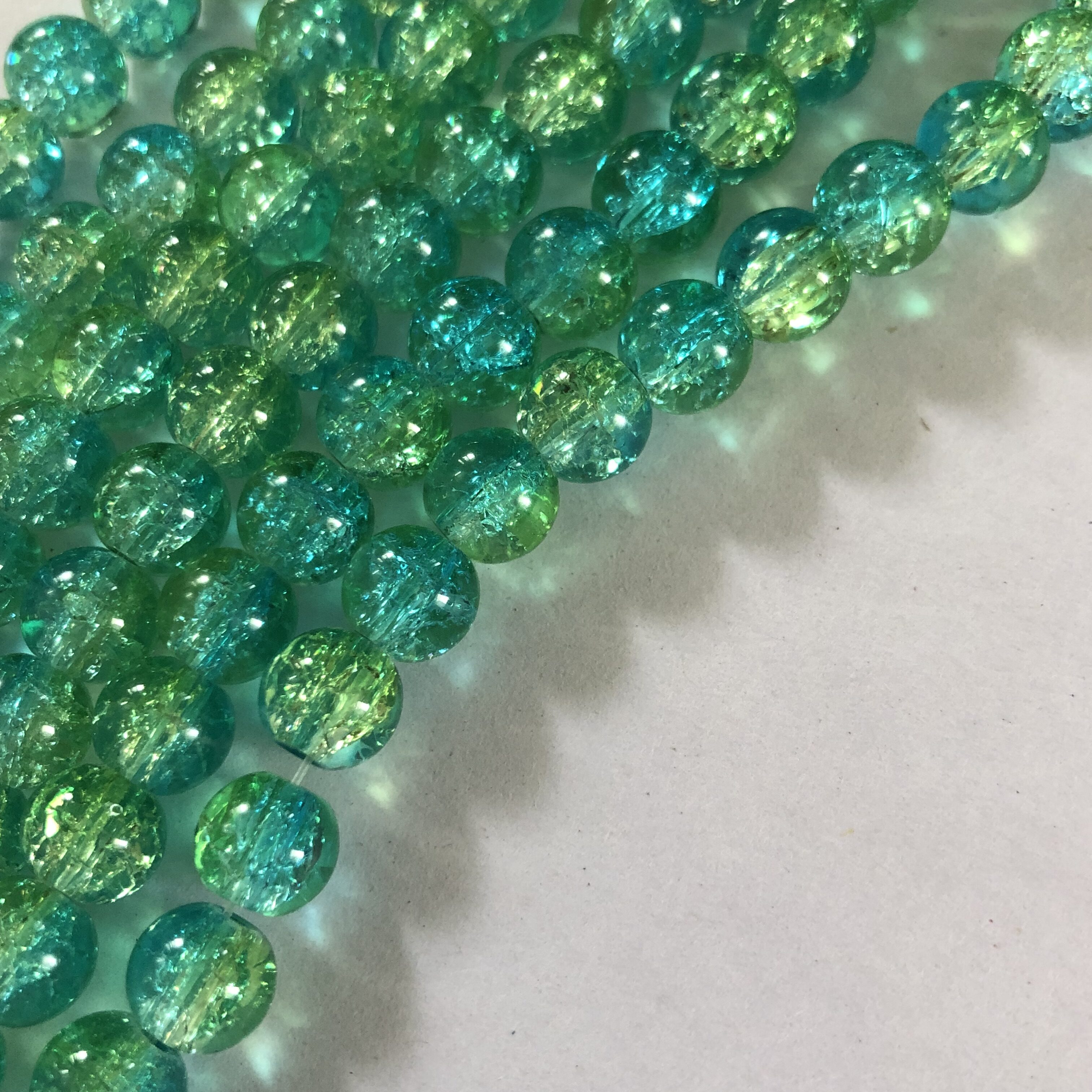 Double Colour Crackle - Lightgreen Peacockgreen, 25pc(Pack)
