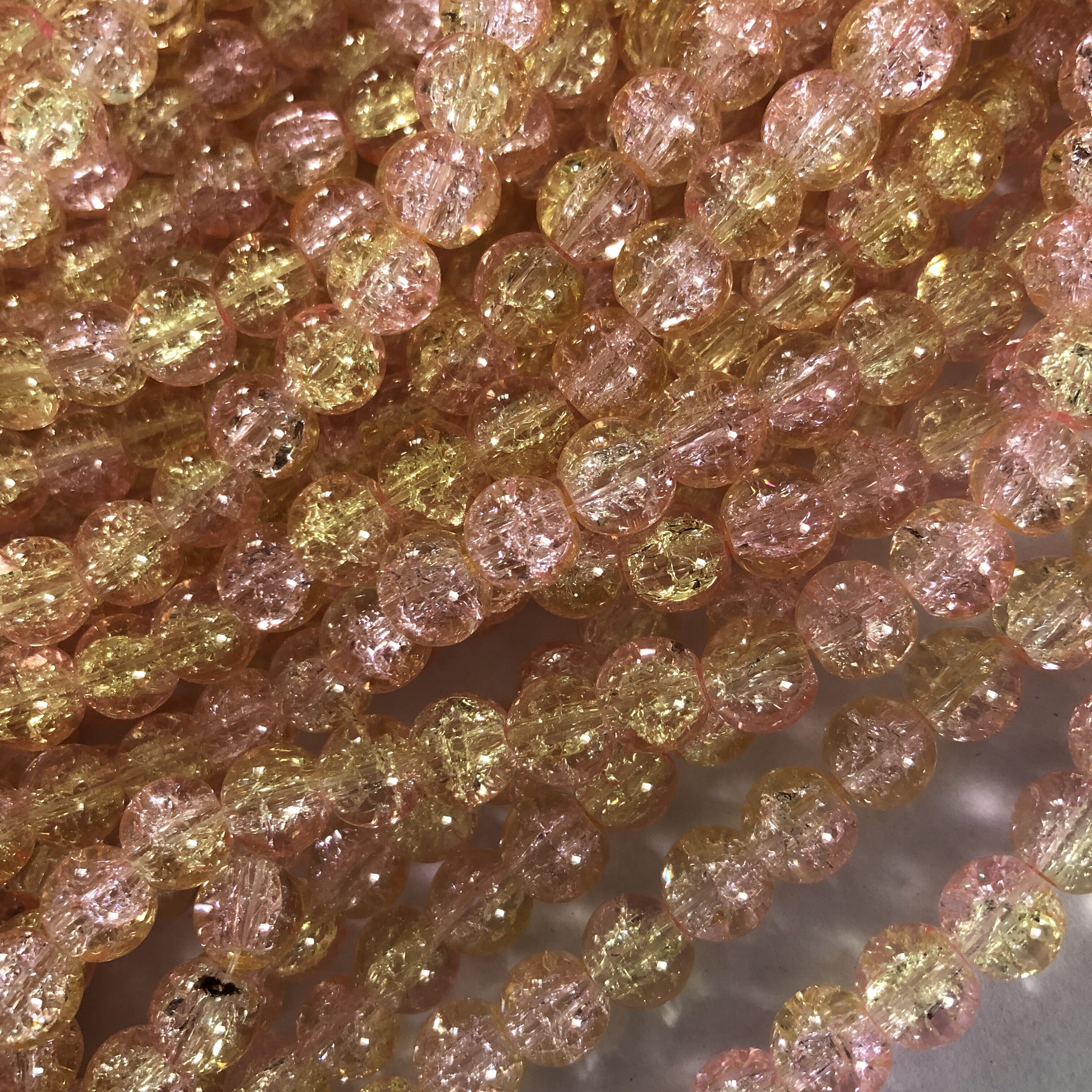 Double Colour Crackle - Sandel Pink, 25pc(Pack)