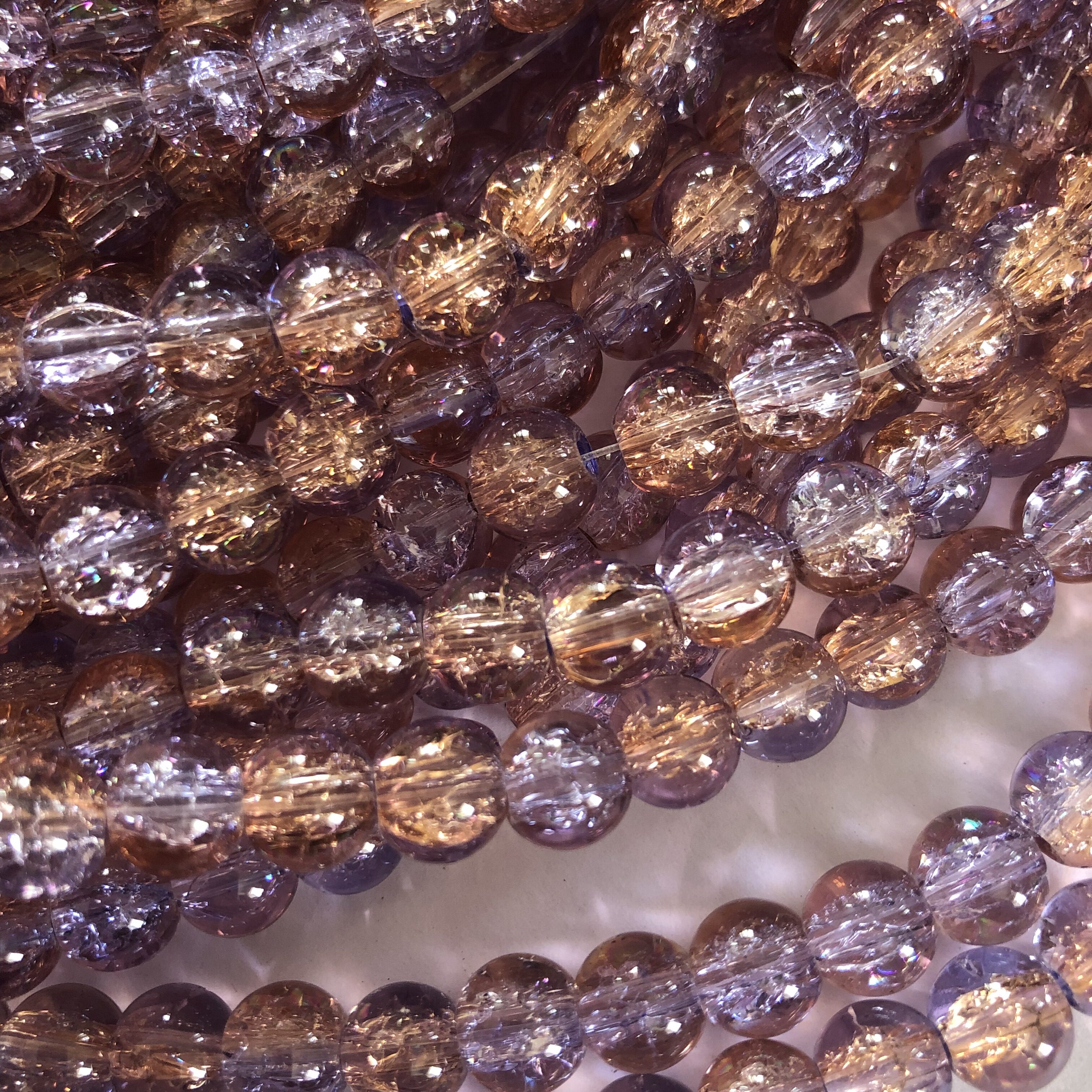 Double Colour Crackle - Lavender Peach, 25pc(Pack)