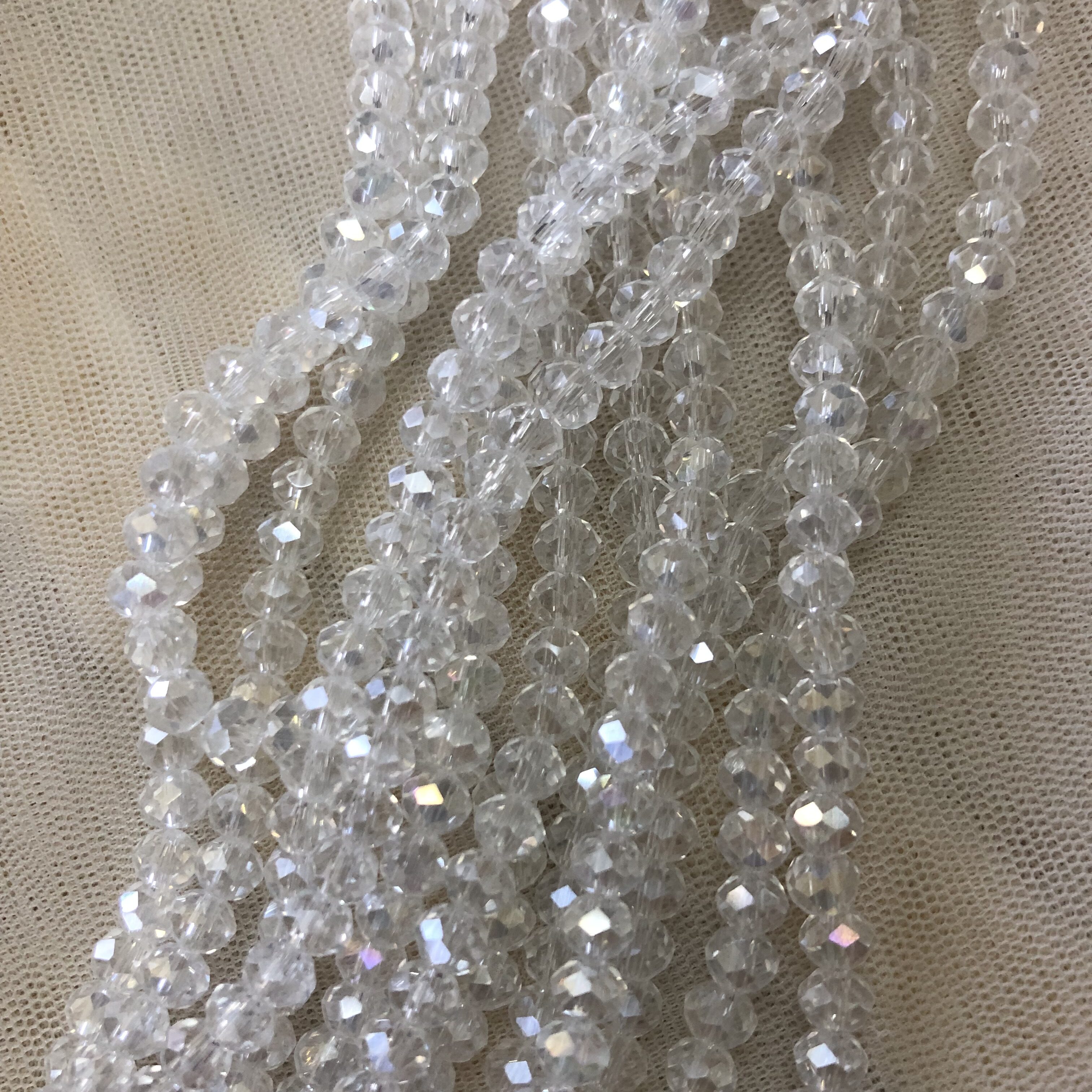 4m Crystal Beads - White