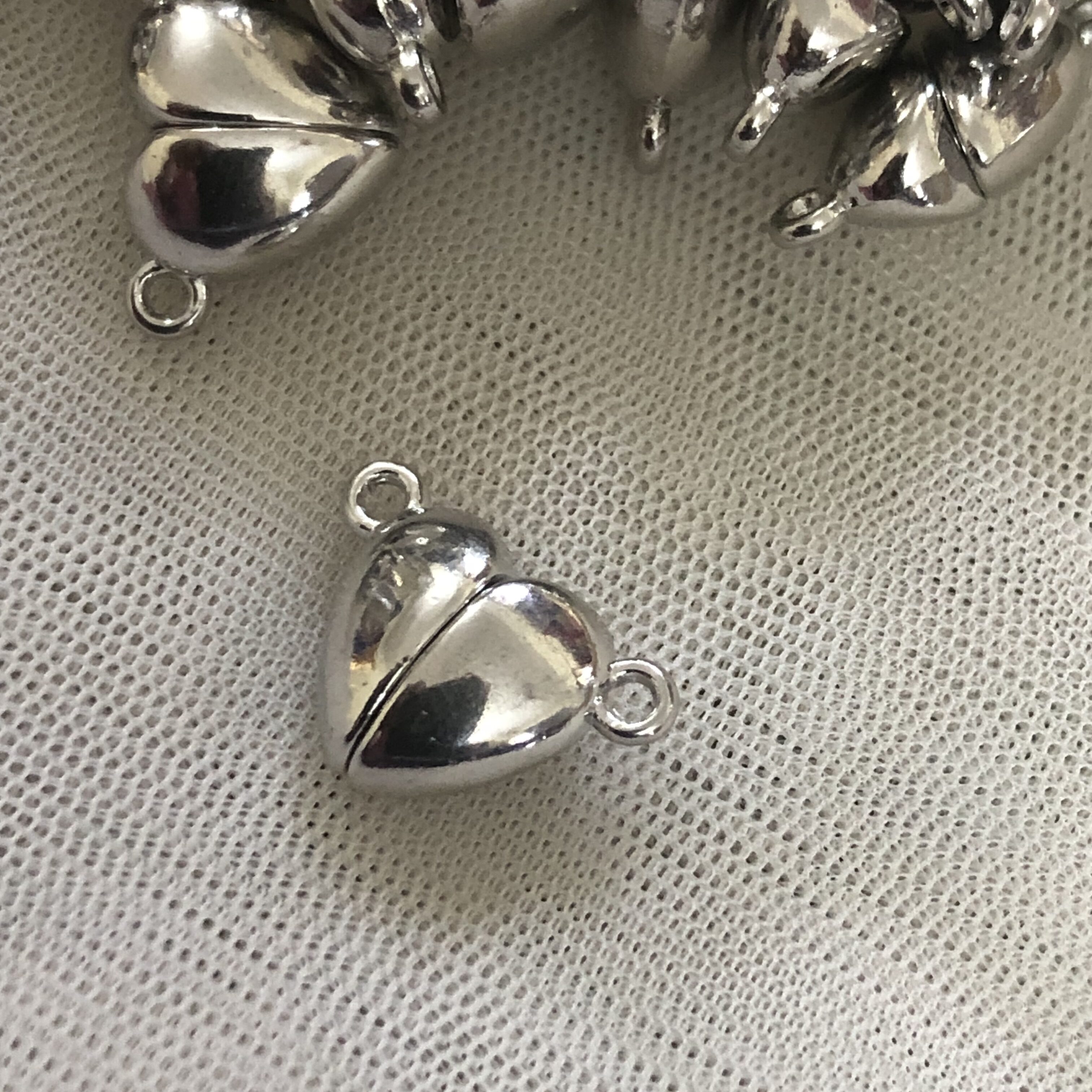 Magnet Charms - Heart Silver Silver