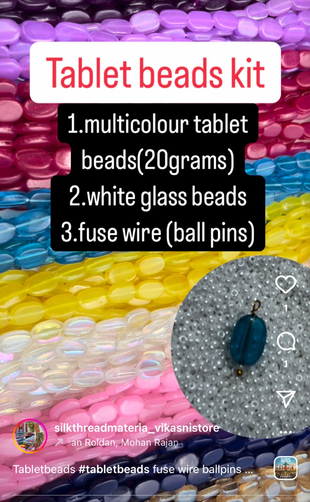 Tablet Beads(Multi Colour)+Fuze Wire