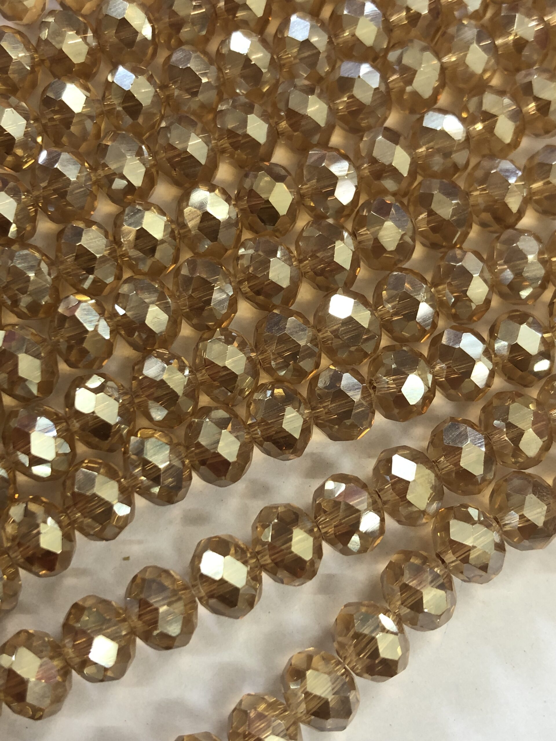 8m Crystal Beads - Gold, 1 String