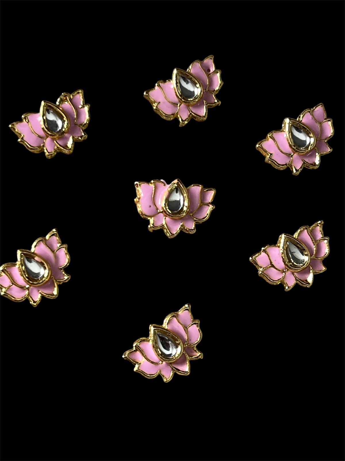 Kundan Lotus - Baby Pink