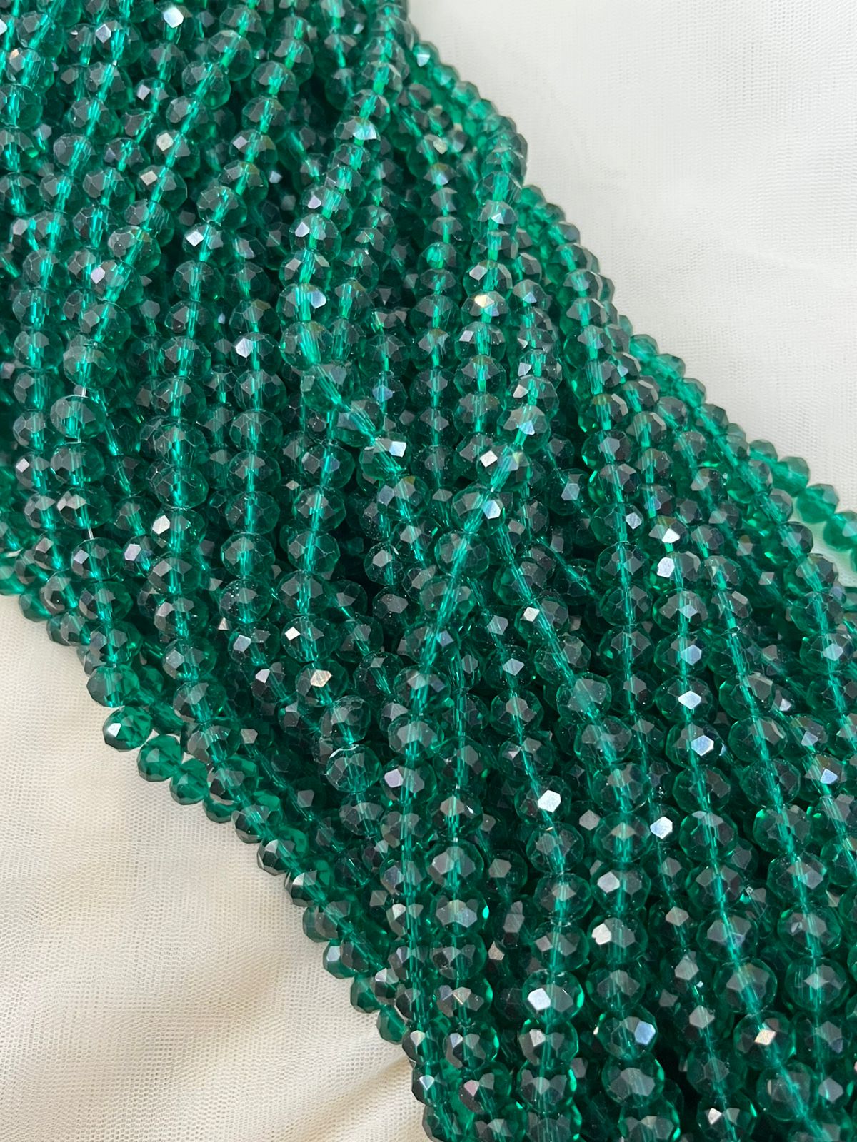 8m Crystal Beads - Green, 1 String