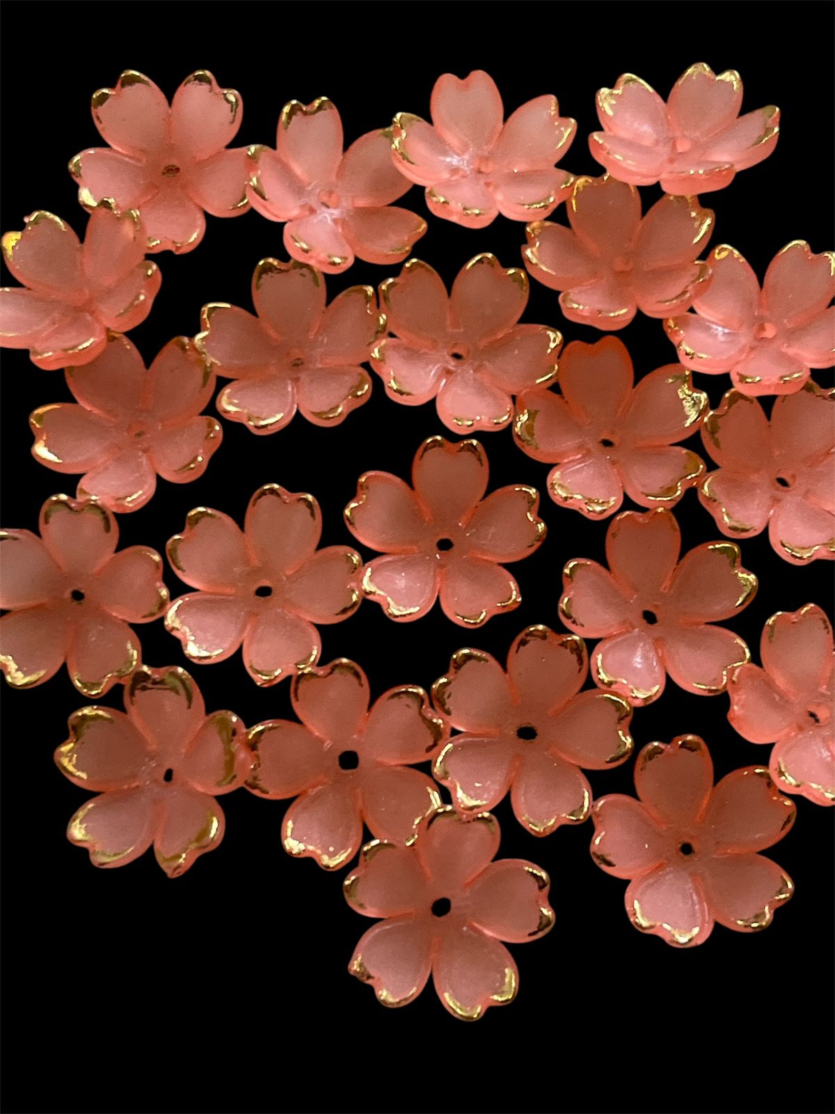 Gold Line Flower - Orange