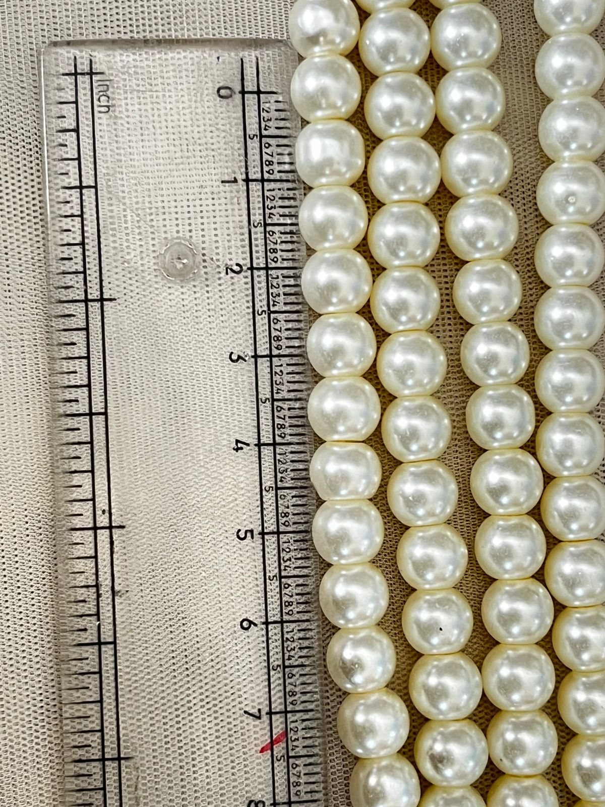 8m Glass Pearls (White )
