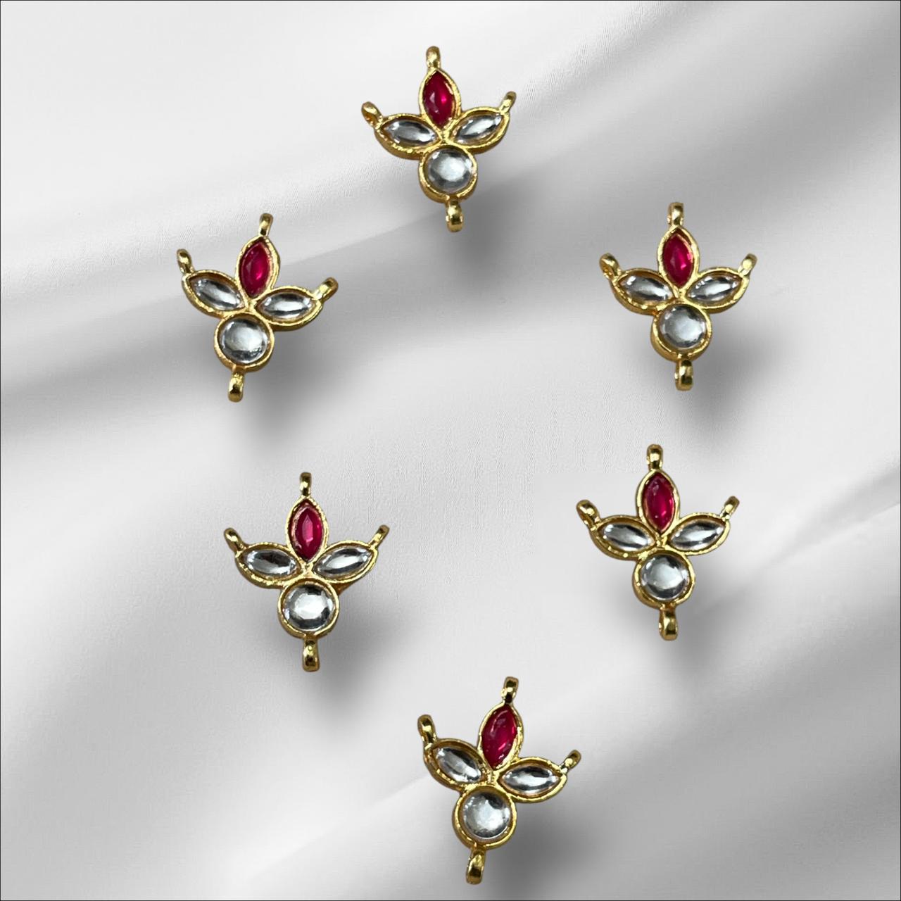 Tikka Kundan White Pink (1 Piece)