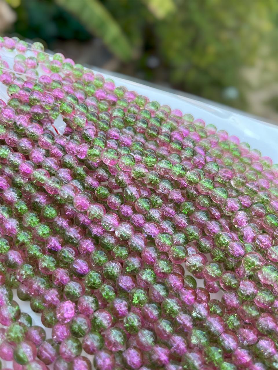 Light Green Pink  -Double Colour Crackle