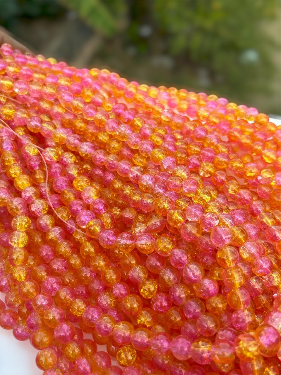 Bright Yellow Pink -- Double Colour Crackle