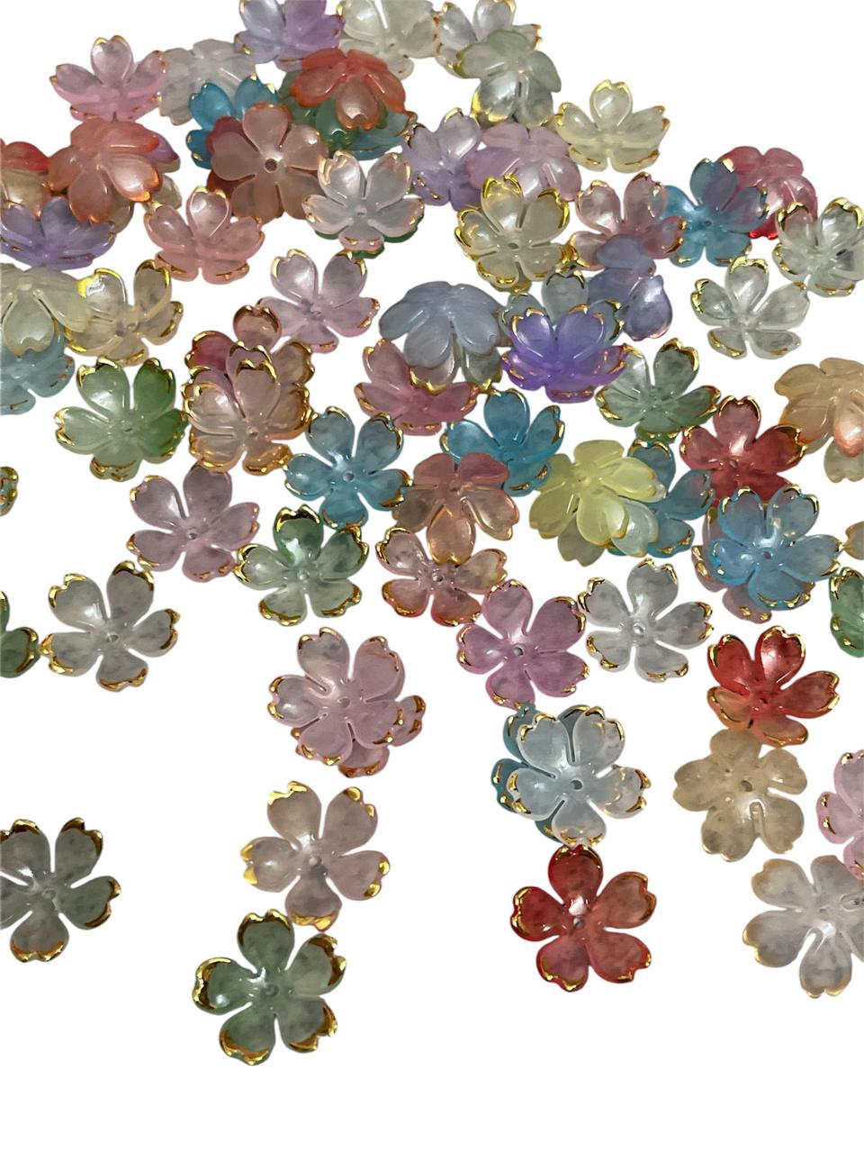 Gold Line Flower Mixed Colours -Plain