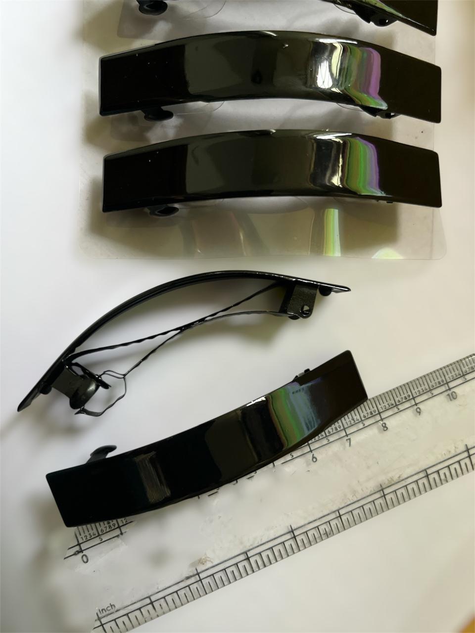 8cm Rectangle[  ]curved  black clip