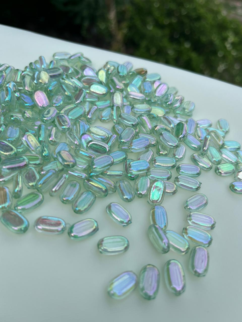 Tablet Beads-Pista Green