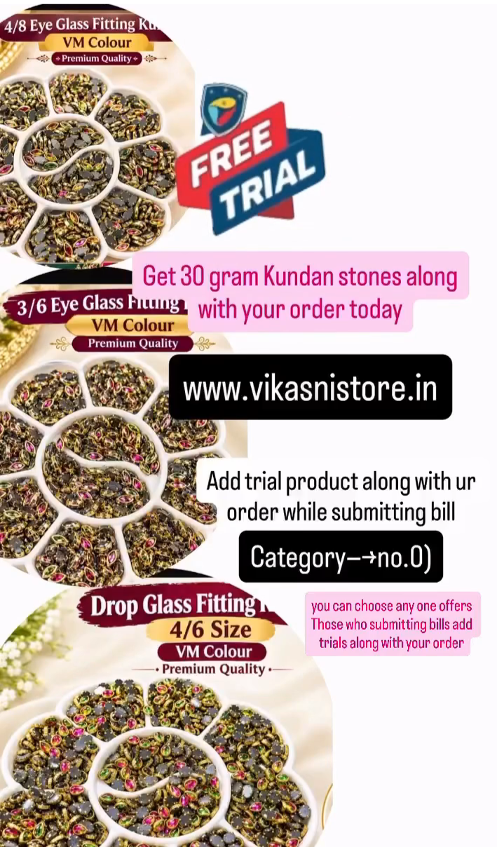 Trial-30gram 🌈 Rainbow colour fitting stone