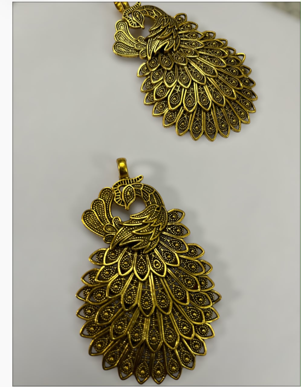 Antique Pendent -Peacock long